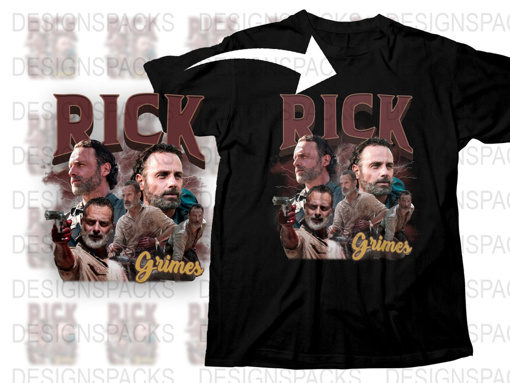 Rick Grimes T-Shirt, Walking Dead Inspired Graphic Tee, TV Show Character Shirt, Fan Gift Idea