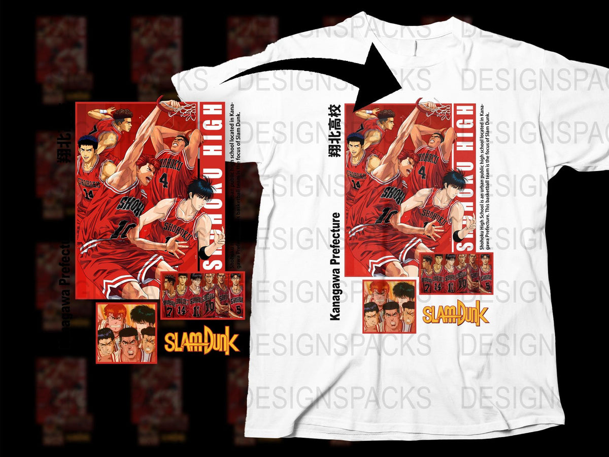 Slam Dunk Anime T-Shirt, Vintage Manga Graphic Tee, Unisex Japanese Basketball Shirt, Retro Comic Character Apparel