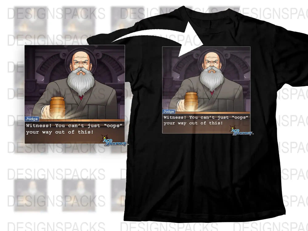Ace Attorney Inspired T-Shirt, Judge Character Graphic Tee, Video Game Apparel, Unique Fan Gift