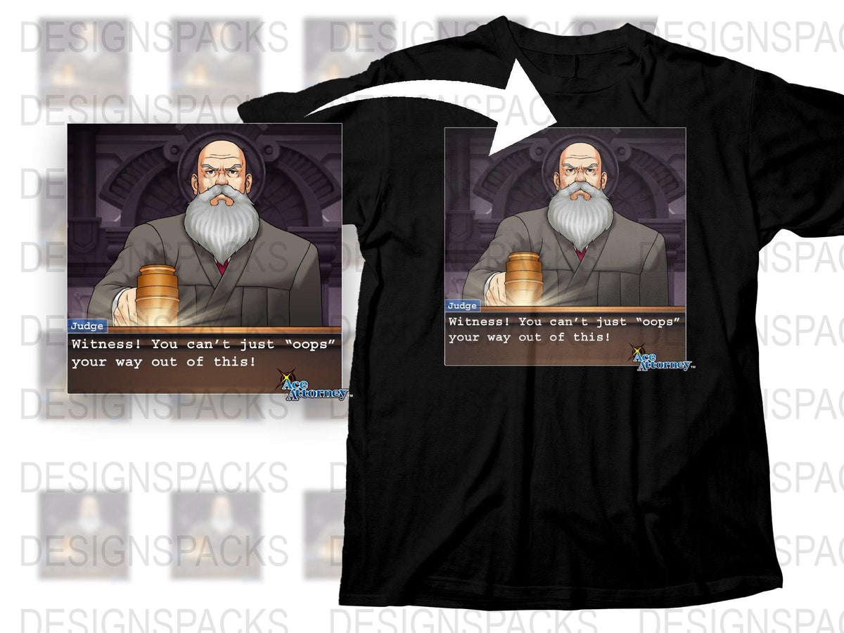 Ace Attorney Inspired T-Shirt, Judge Character Graphic Tee, Video Game Apparel, Unique Fan Gift