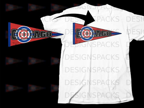 Chicago Cubs Retro Team Flag Design T Shirt