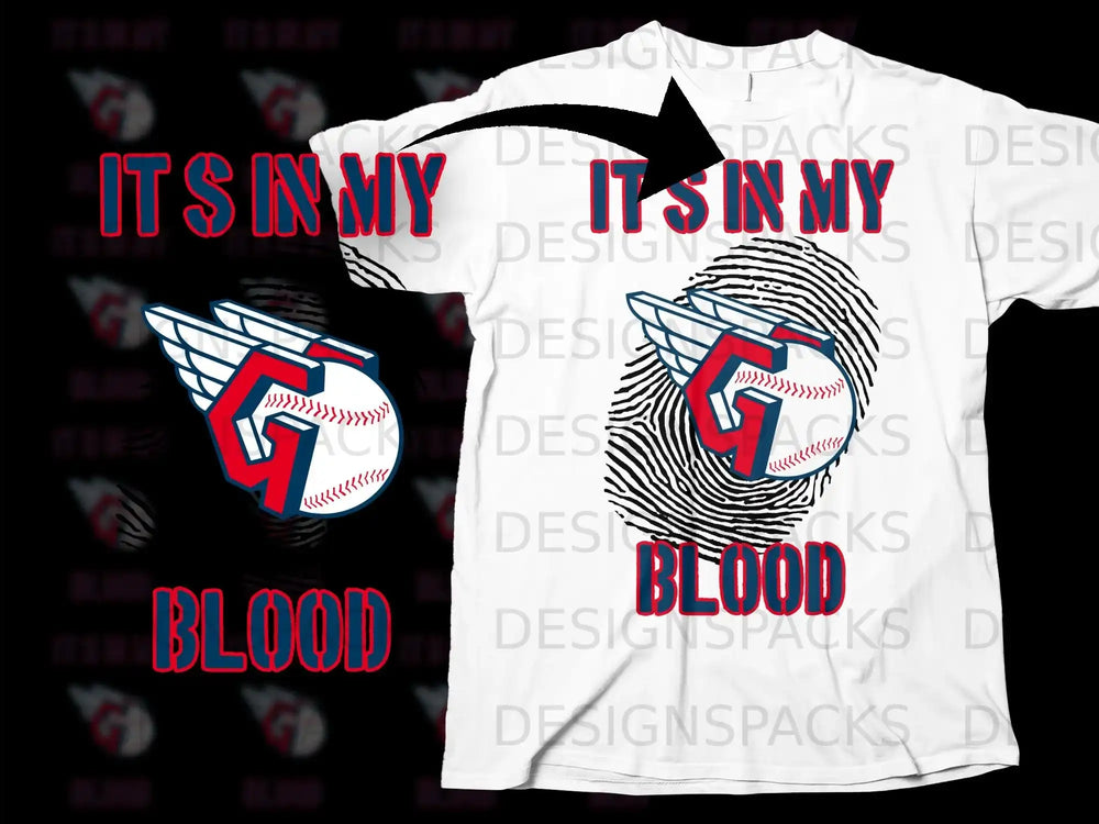 It's In My Blood Baseball Themed Graphic T-Shirt