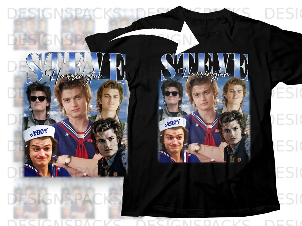 T-shirt with Steve Harrington from Stranger Things in sailor outfit.