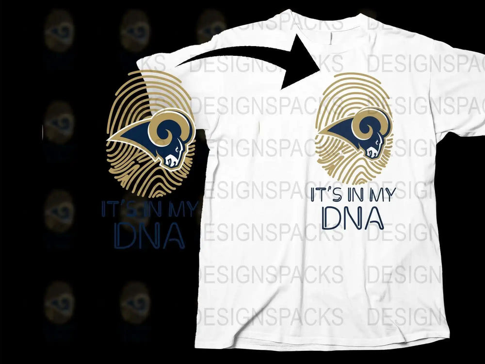 Rams Inspired Sports T-Shirt, It's In My DNA Graphic Tee, Football Fan Gift, Stylish Unisex Apparel