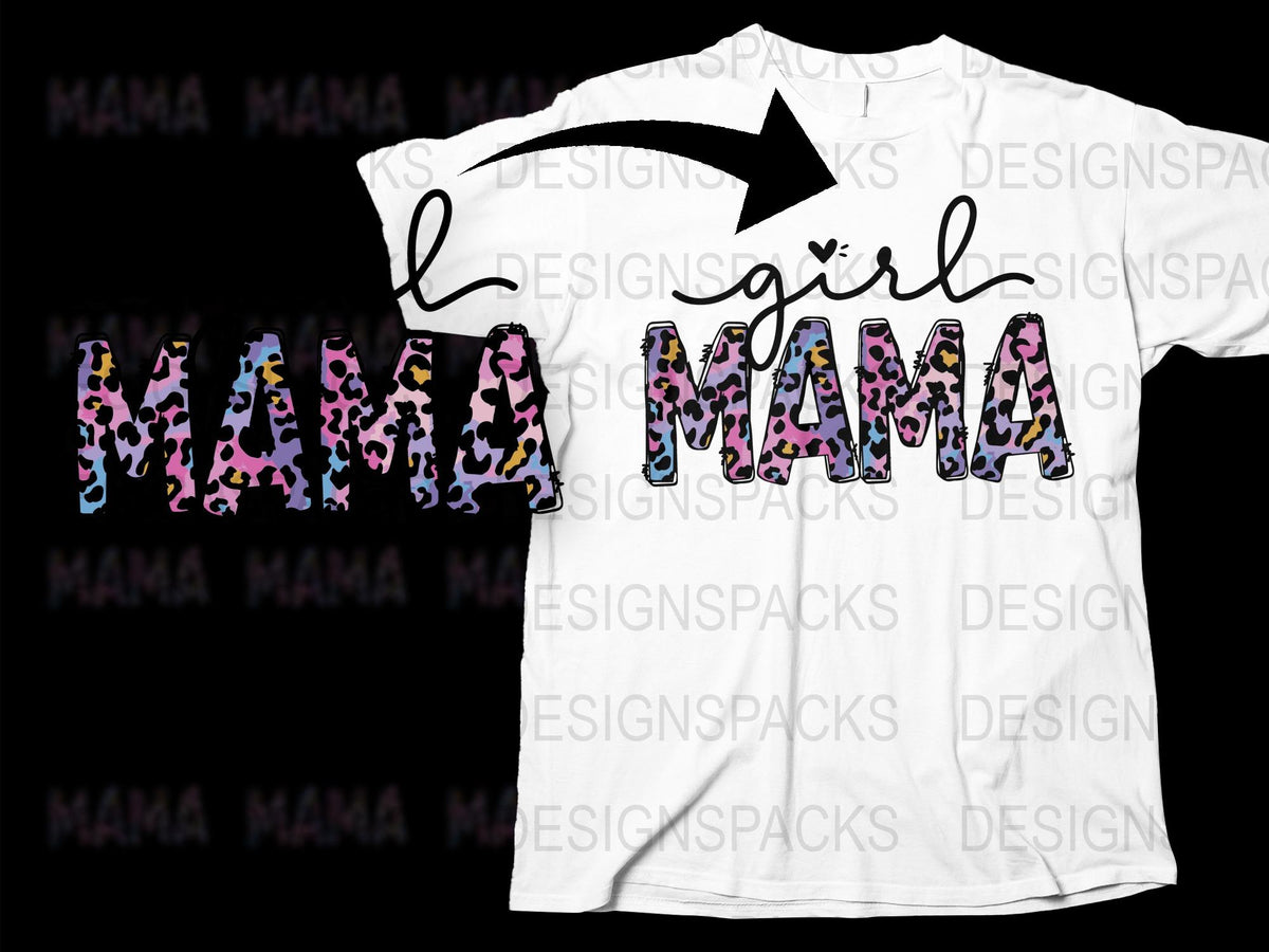 Colorful Mama Leopard Print T-Shirt, Stylish Mom Tee, Casual Women's Fashion, Graphic Top for Mothers