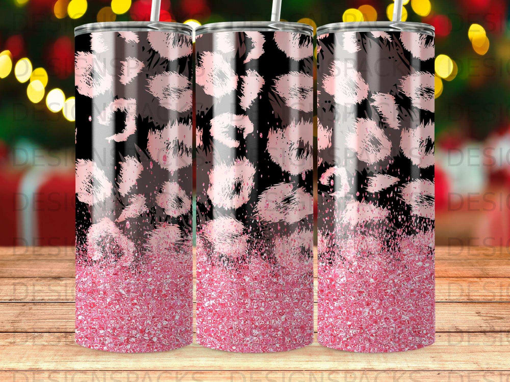 Pink Leopard Glitter Tumbler Design Modern Stylish product type