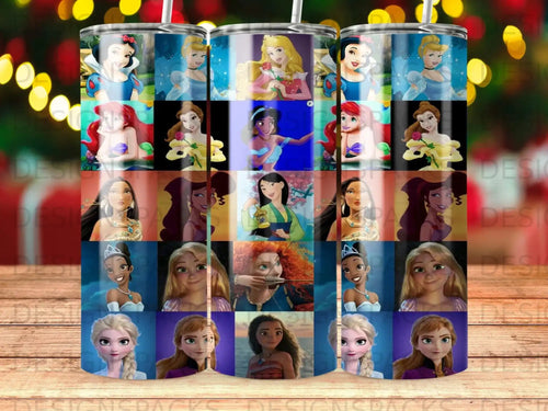 Collage of Disney princesses including Cinderella, Belle, Ariel, and Elsa.