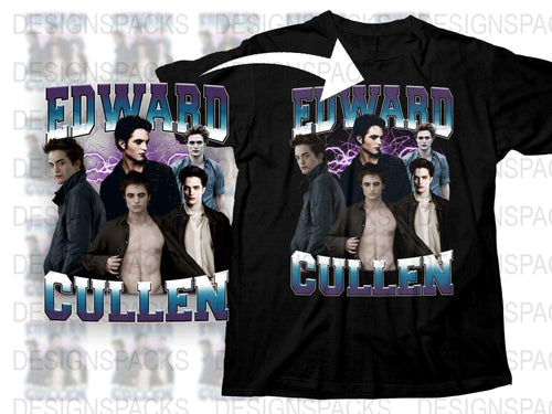 Edward Cullen Graphic Tee, Twilight Saga Fan T-Shirt, Movie Character Inspired Apparel, Gift for Teen