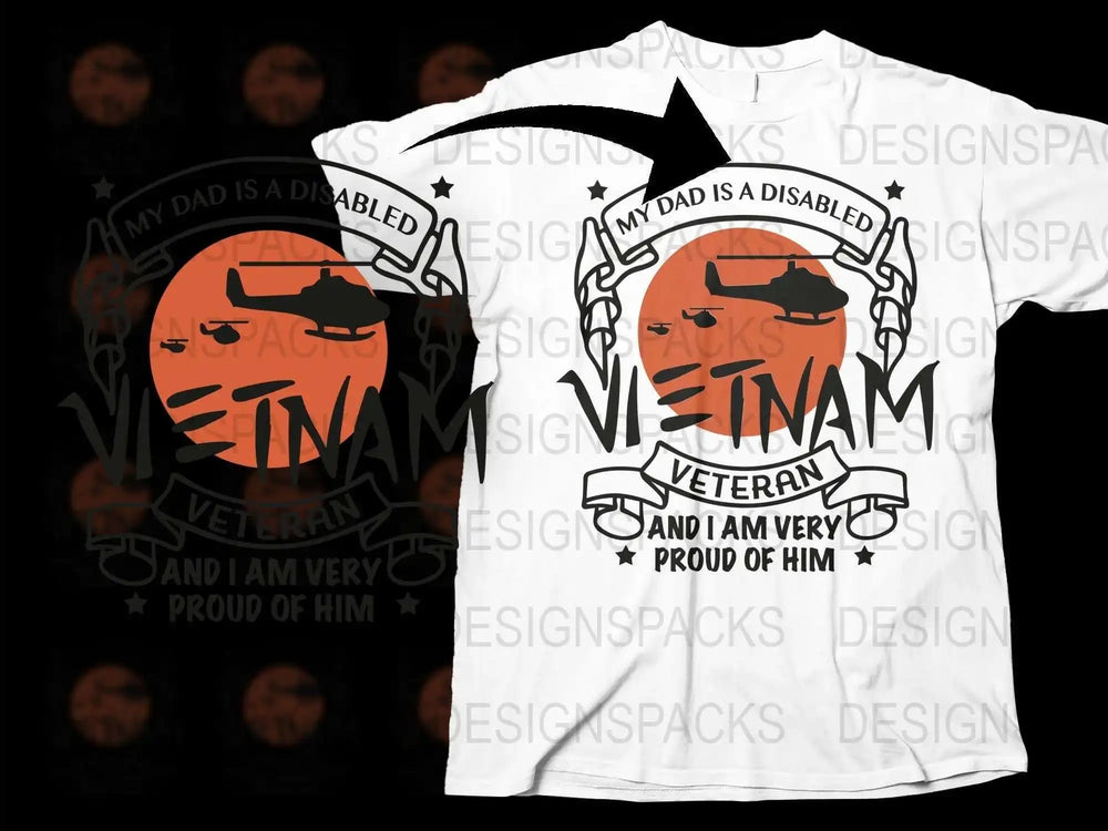 Proud Son of Disabled Vietnam Veteran T-Shirt, Patriotic American Hero Tee