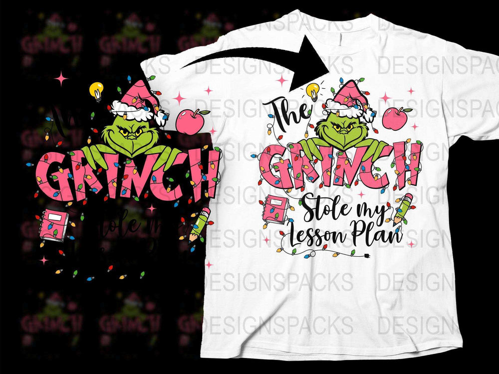 Grinch Themed Christmas T-Shirt, Cute Holiday Tee, Festive Graphic Shirt for Family Celebrations