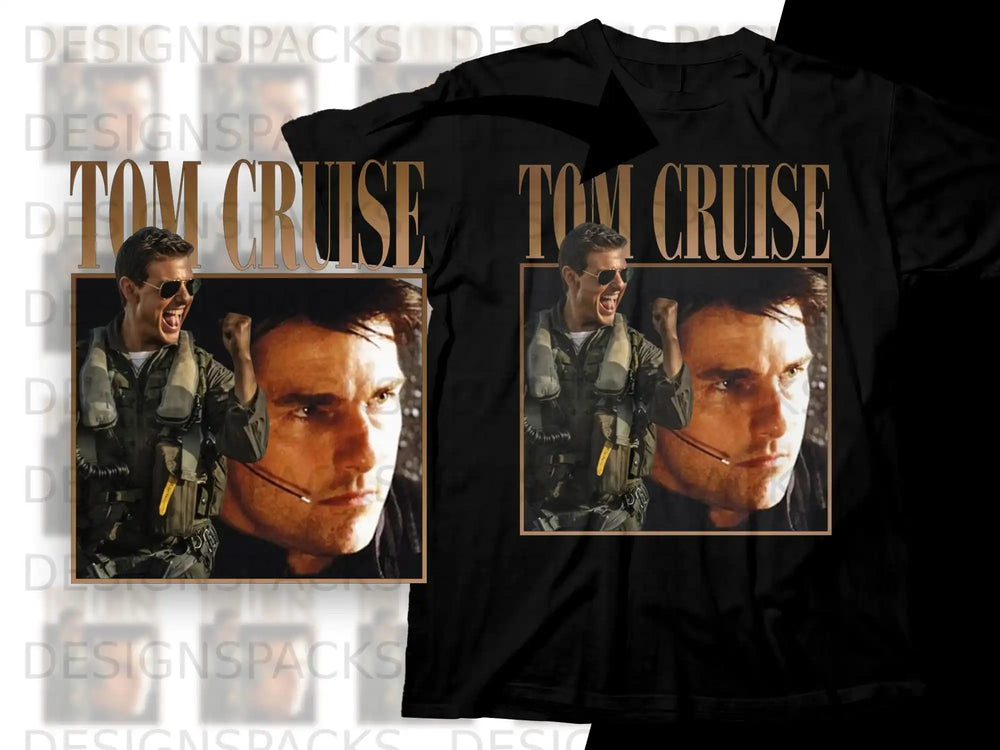 Top Gun Maverick t-shirt with Tom Cruise in flight suit.