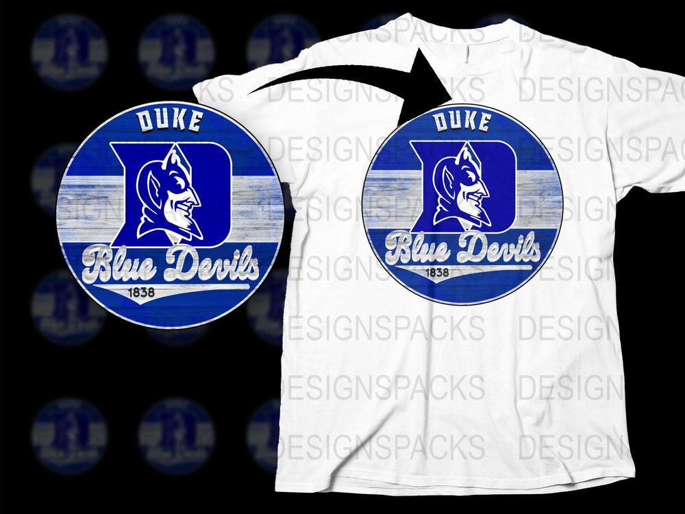 Duke Blue Devils Graphic T-Shirt, Vintage College Logo, Sports Fan Apparel, 1838 Year Design, Unisex White Tee