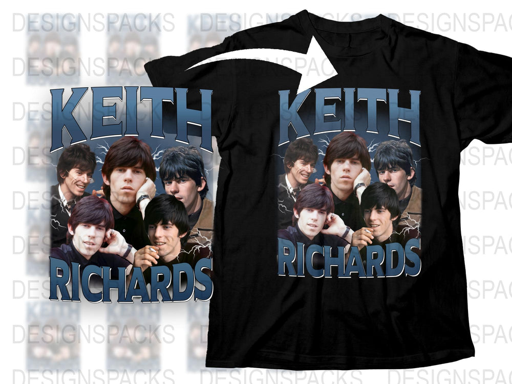 Vintage Rock Band Graphic Tee, Classic Musician Print T-Shirt, Retro Style Men's Clothing