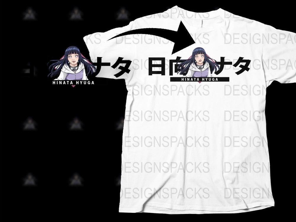 Hinata Hyuga Anime T-Shirt, Unisex White Naruto Graphic Tee, Japanese Manga Character Shirt, Casual Otaku Fashion Top