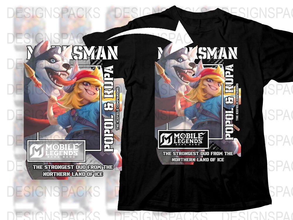 Mobile Legends T-Shirt, Mythical Northern Duo, Ice Land Warriors, Gaming Graphic Tee