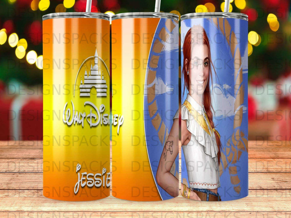 Tumbler with Disney's Jessie character and "Jessie" text.