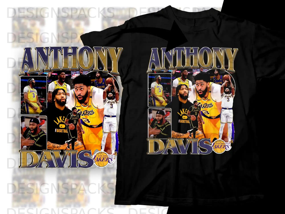 T-shirt featuring Anthony Davis of the Los Angeles Lakers.