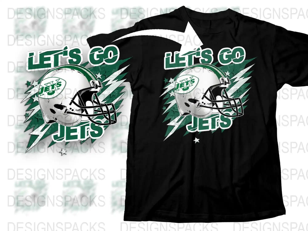 New York Jets Inspired T-Shirt, Football Fan Apparel, Sports Team Graphic Tee, Unisex Black Shirt