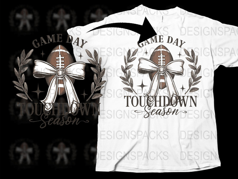 Game Day Touchdown Season T-Shirt, Football Graphic Tee, Sports Fan Apparel, Unisex Adult Clothing