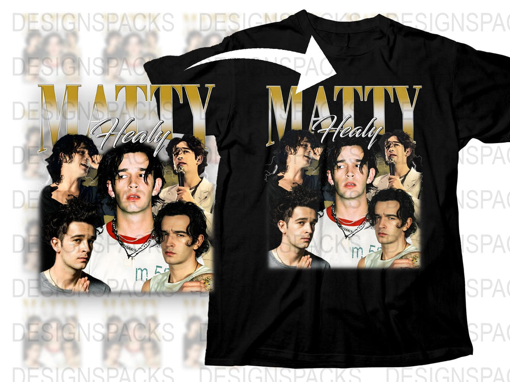 Matty Healy T-Shirt, Multiple Portrait Graphic Tee, Unisex Rock Band Music Shirt, Fan Merchandise, Black Cotton Top, Unique Gift Idea