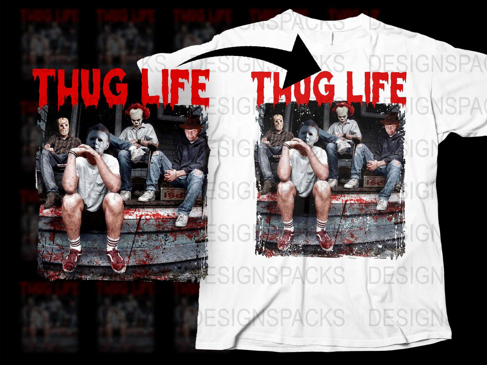 Thug Life Vintage Photo T-Shirt, Urban Street Style, Cool Retro Fashion Top, Unique Graphic Tee