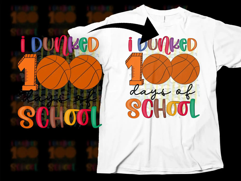 Kids 100th Day of School T-Shirt, Colorful Basketball Theme, Fun School Celebration Tee, Sizes for Children