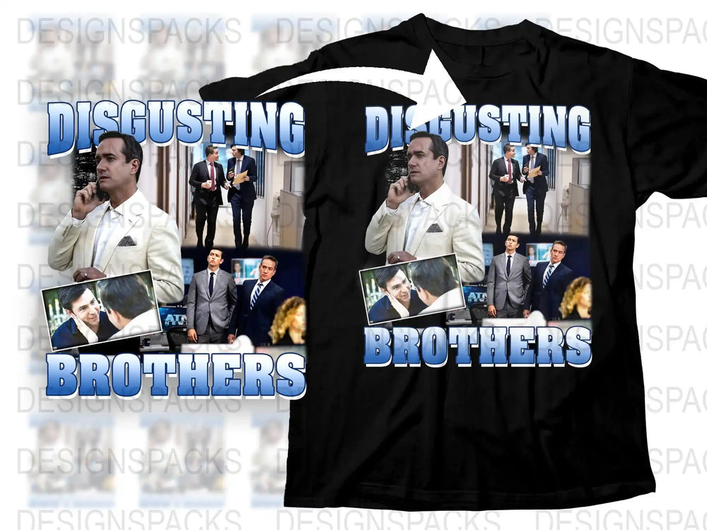 Disgusting Brothers Graphic T-Shirt, Funny Vintage Movie Parody Tee, Unisex Black Cotton Shirt