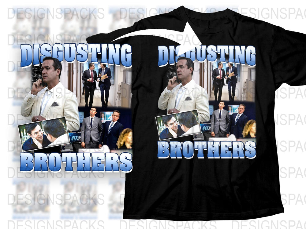 Disgusting Brothers Graphic T-Shirt, Funny Vintage Movie Parody Tee, Unisex Black Cotton Shirt
