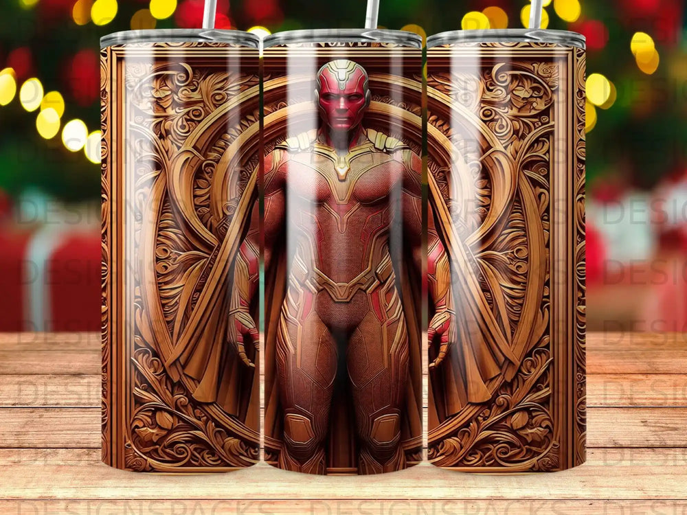 Vision character from Marvel comics in a detailed golden frame.