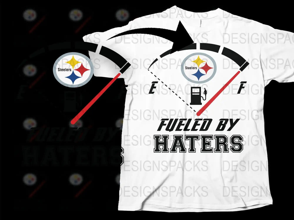 Pittsburgh Steelers Inspired T-Shirt, Fueled By Haters Graphic Tee, Football Fan Apparel, Sports Team Clothing, Gift Idea