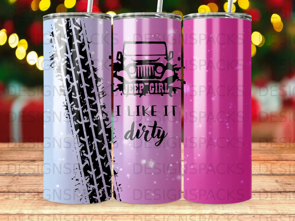 Jeep Girl I Like It Dirty Tire Track Pattern product type