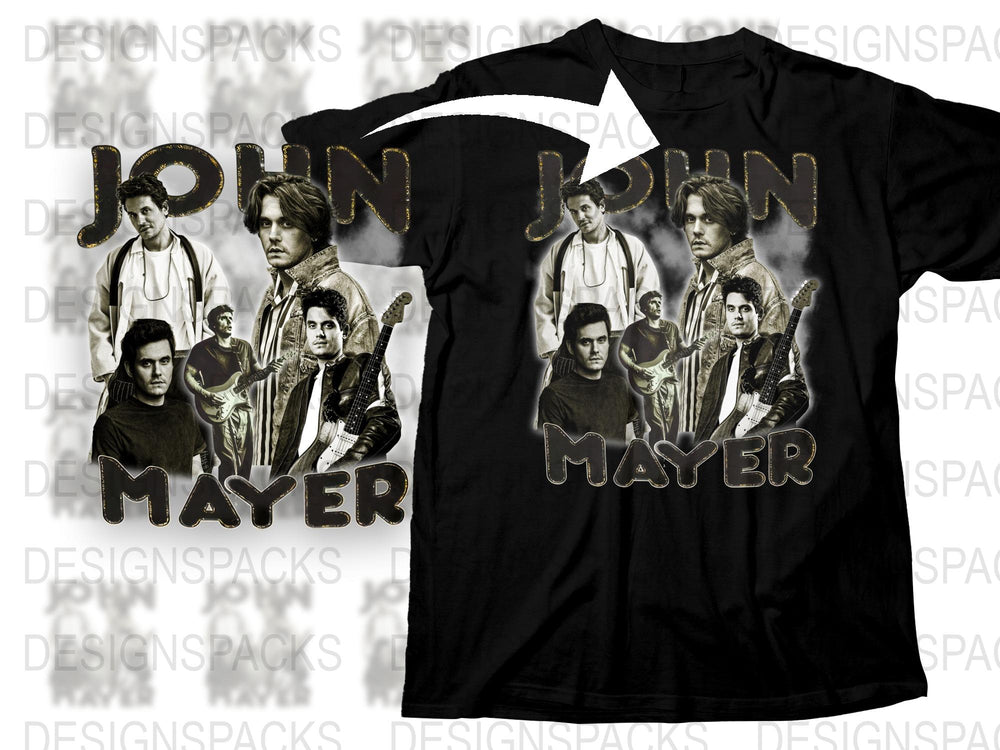 John Mayer Graphic T-Shirt, Vintage Style Musician Tee, Fan Merchandise, Custom Rock Band Shirt, Unisex Fashion Top
