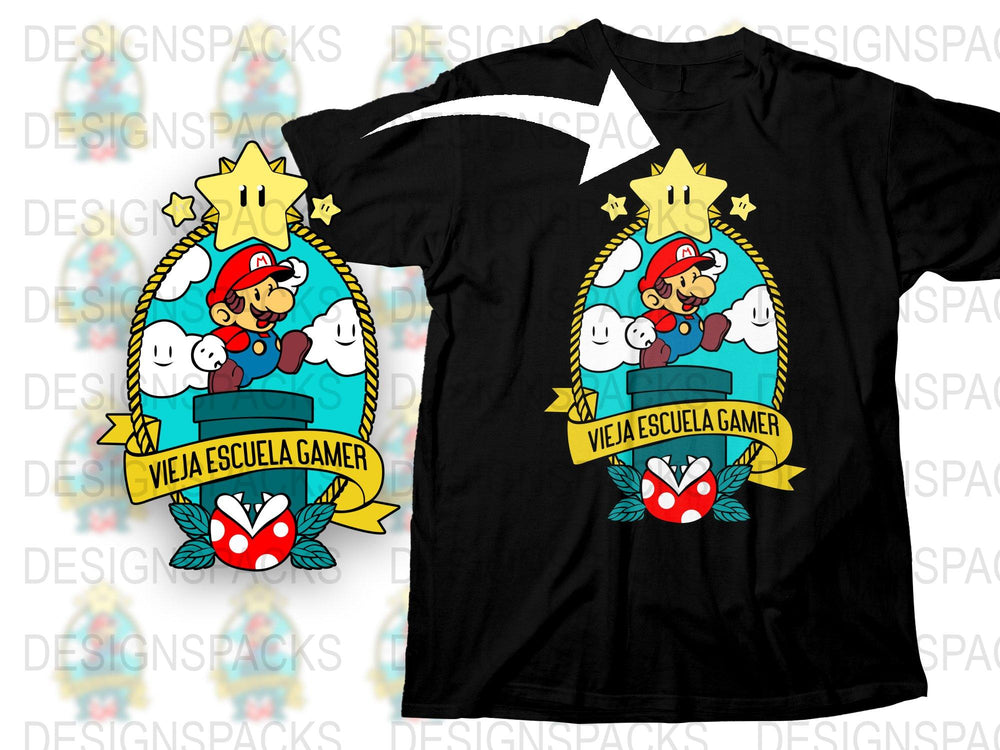 Retro Gaming T-Shirt, Vintage Video Game Characters, Classic Gamer Tee, Old School Style