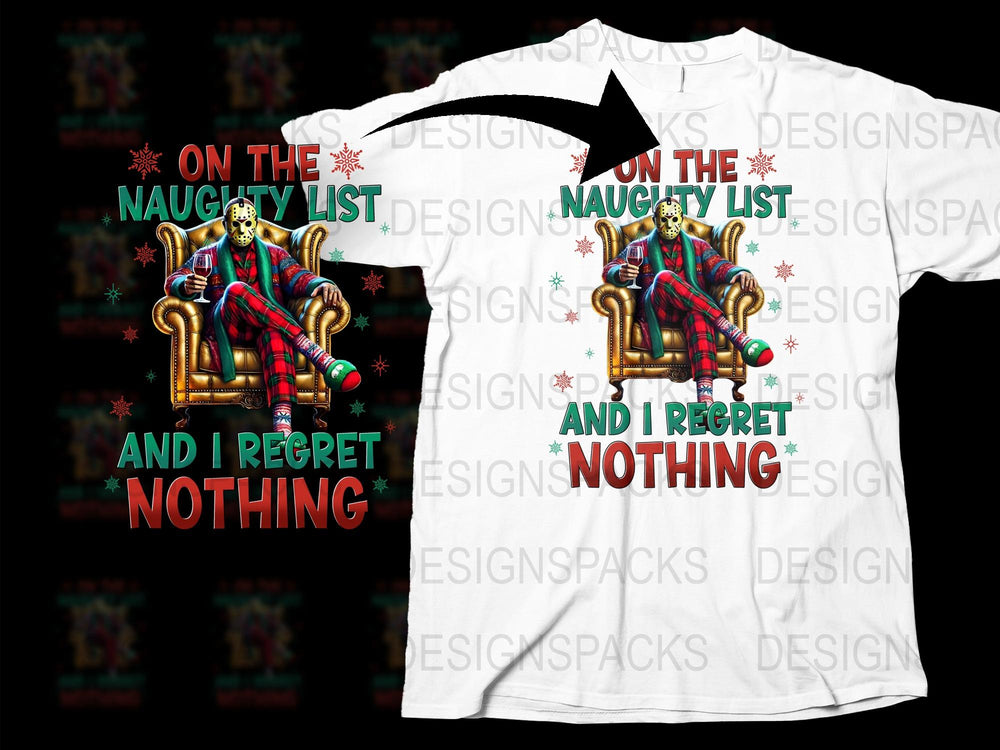 Christmas Elf Naughty List T-Shirt, Funny Holiday Graphic Tee, Festive Winter Apparel, Unique Xmas Gift Idea