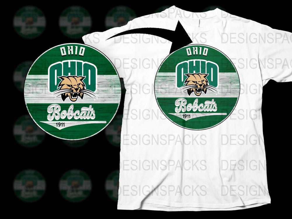 Ohio Bobcats T-Shirt, Vintage College Sports Tee, 1911 Logo Design, Unisex White Shirt