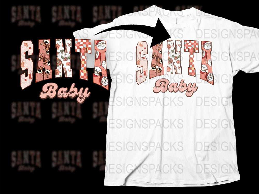 Santa Baby T-Shirt Festive Holiday Apparel Cute Christmas Gift Idea Unisex Graphic Tee