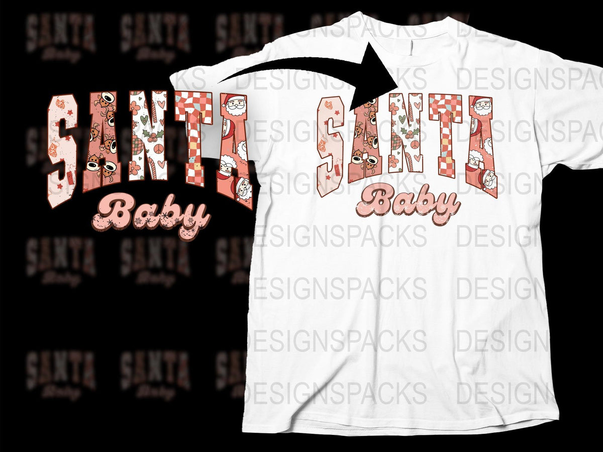 Santa Baby T-Shirt Festive Holiday Apparel Cute Christmas Gift Idea Unisex Graphic Tee