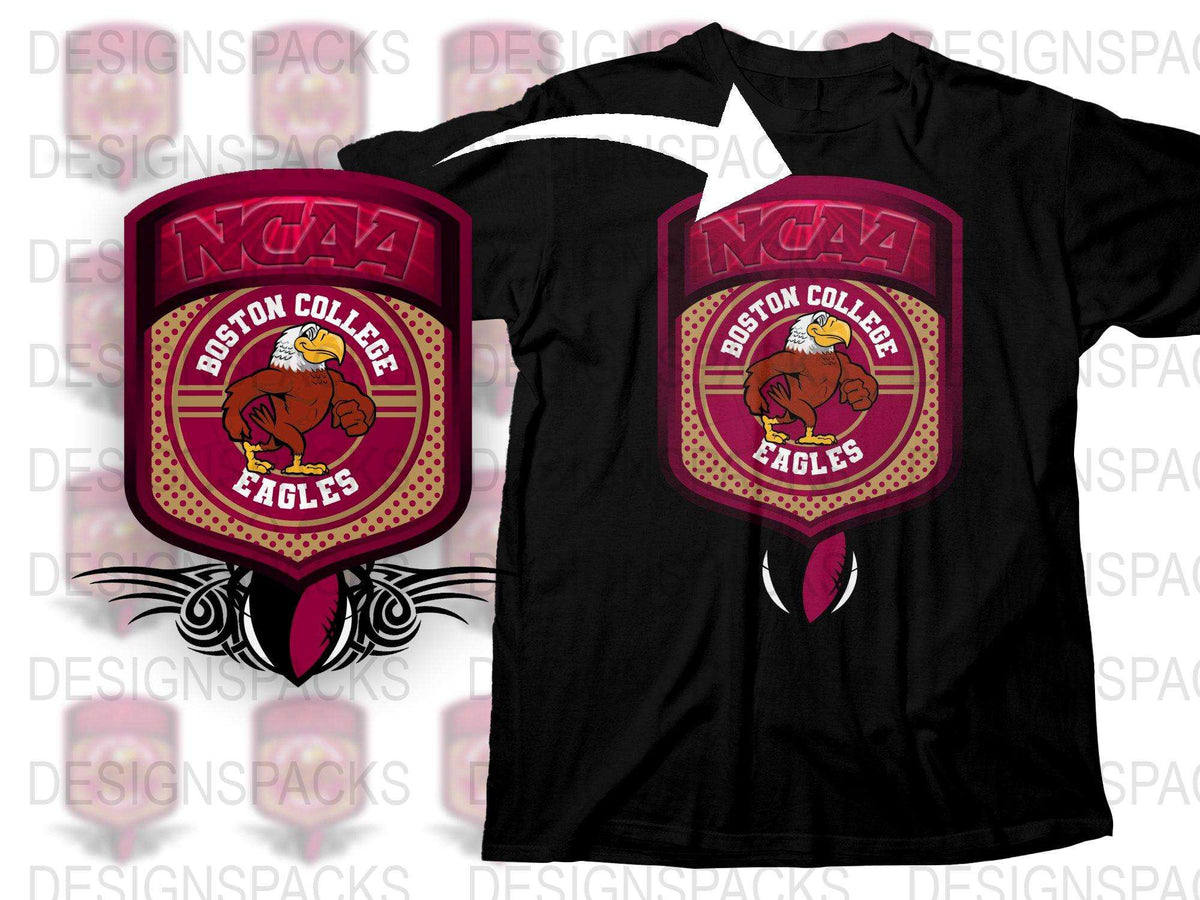 Boston College Eagles NCAA T-Shirt, Maroon Cotton Tee, Sports Apparel, College Football Gear