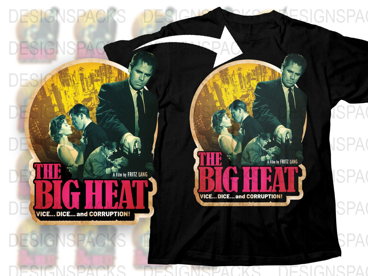 Vintage 'The Big Heat' Movie T-Shirt, Classic Film Noir Style, Retro Graphic Tee, Vice Dice Corruption, Cotton Shirt