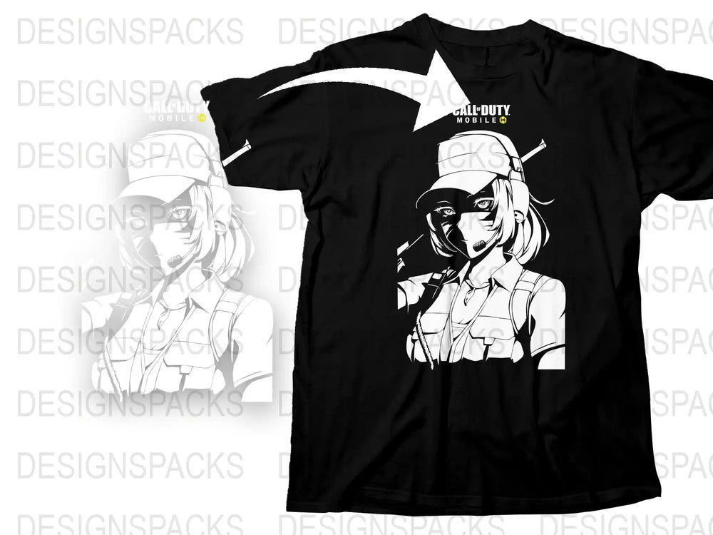Anime Style Nurse Graphic T-Shirt, Cool Duty Medical Hero Tee, Black Casual Wear
