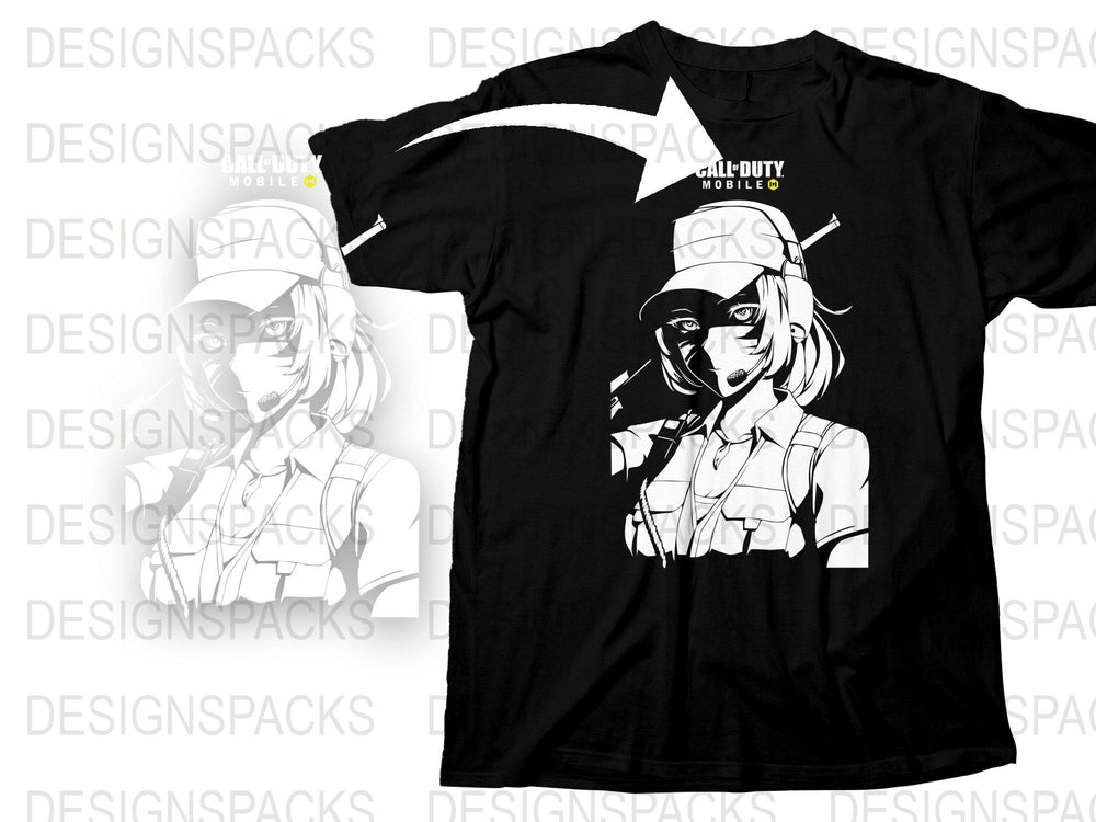 Anime Style Nurse Graphic T-Shirt, Cool Duty Medical Hero Tee, Black Casual Wear