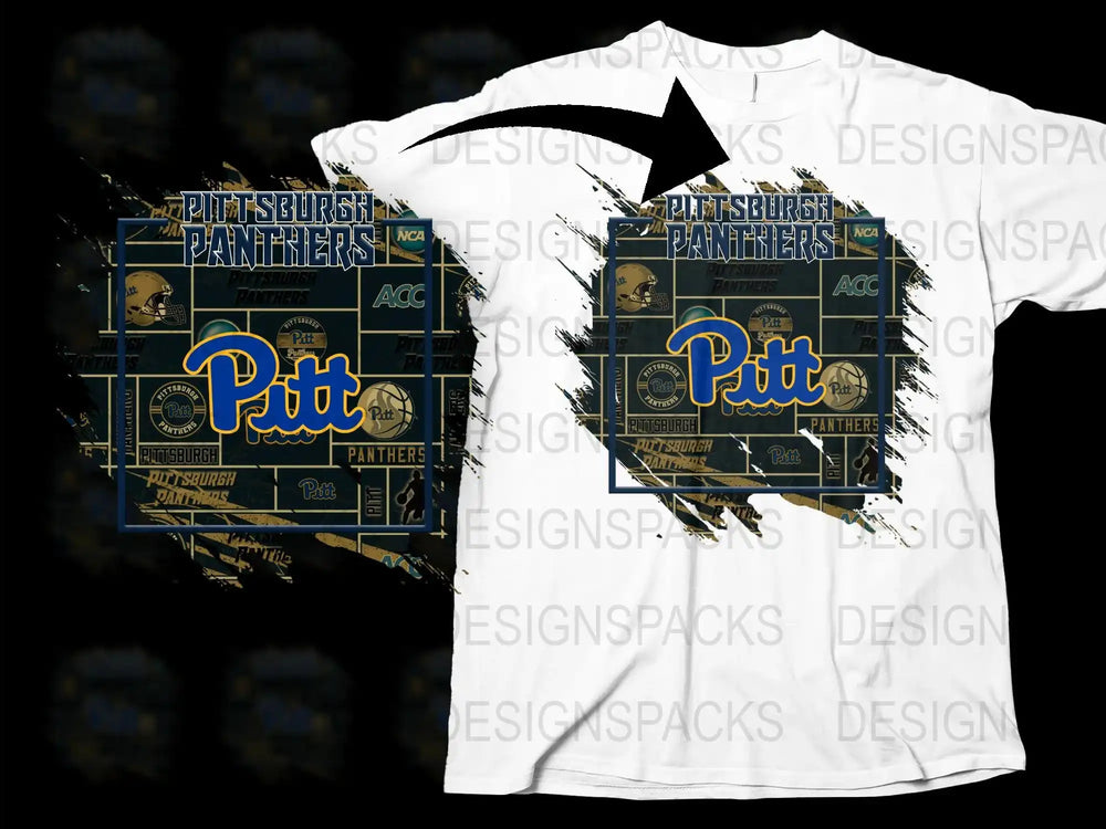 Pittsburgh Panthers T-Shirt, Distressed Vintage Design, Pitt ACC Sports Tee, College Apparel