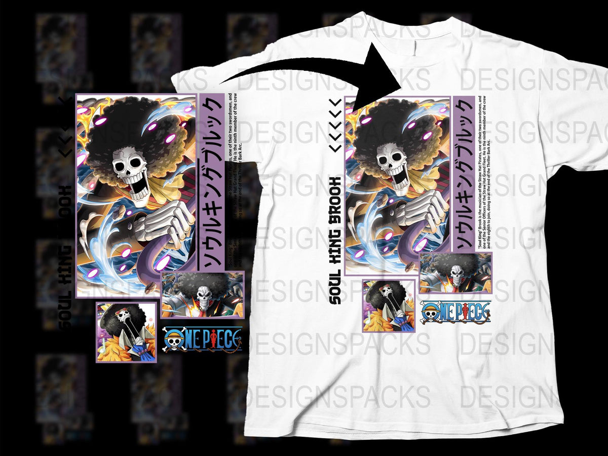 One Piece Anime T-Shirt, Skull Character Graphic Tee, Unisex Manga Shirt, Collectible Fan Merchandise