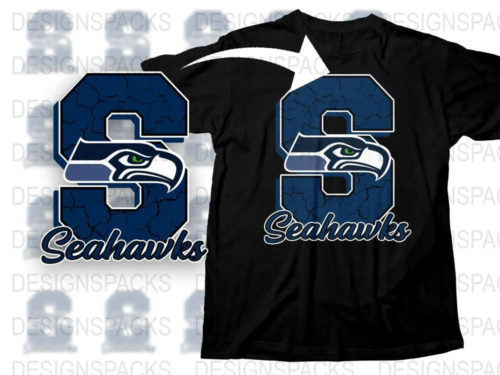 Seattle Football Team Themed T-Shirt, Blue and White Sports Fan Apparel, Unisex Graphic Tee