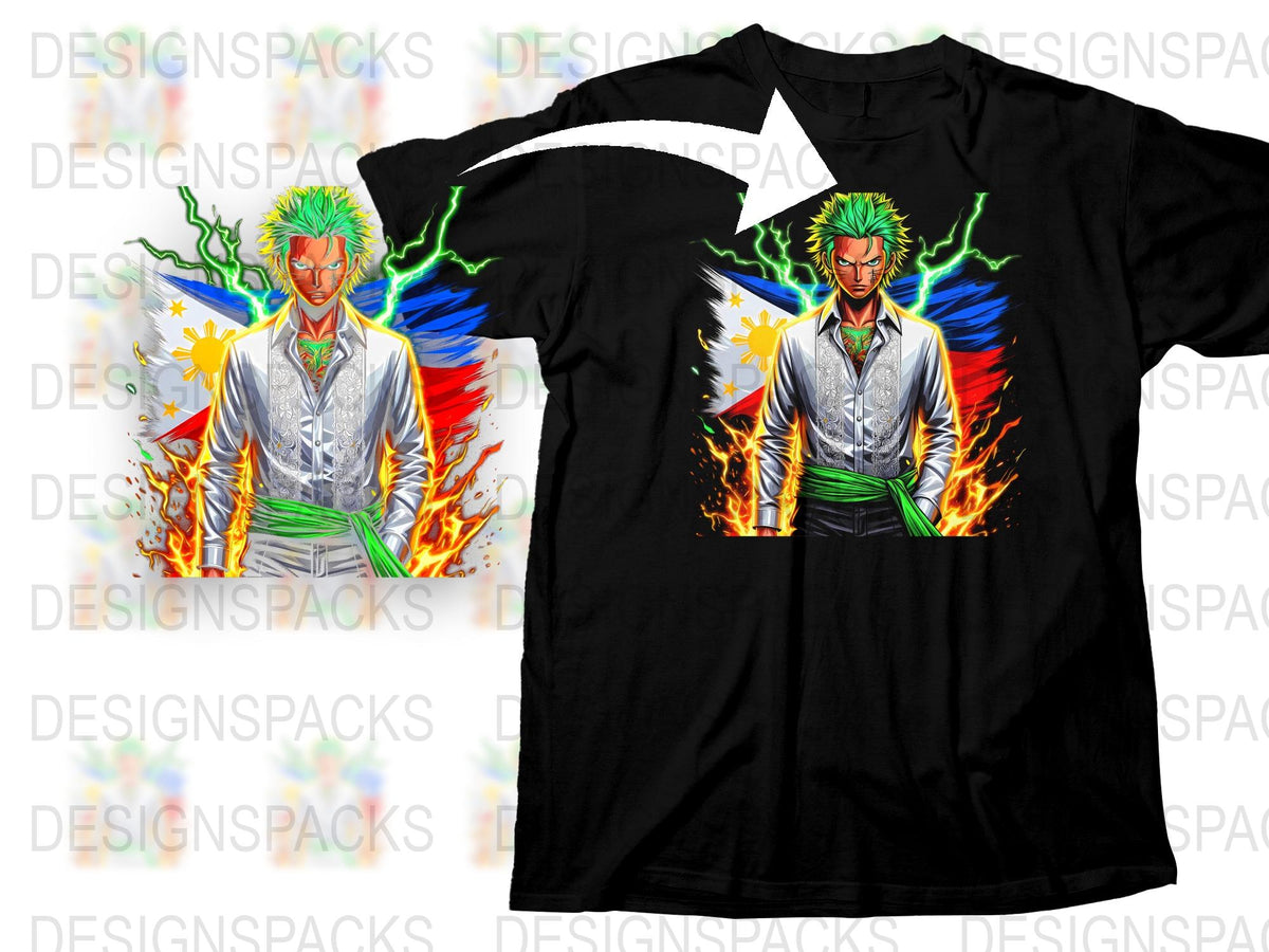 Anime Inspired Graphic T-Shirt, Colorful Character Print, Unisex Tee, Fiery Energy Design, Casual Fashion Wear