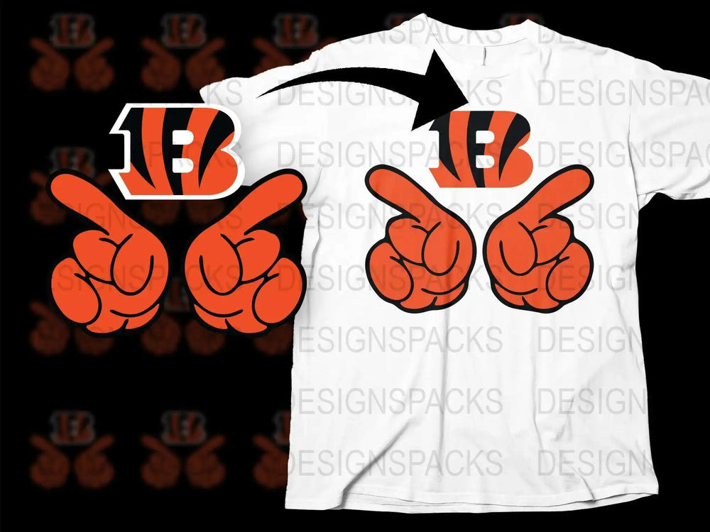 Cincinnati Football Themed T-Shirt, Orange Black Logo, Casual Sports Fan Apparel, Unisex Graphic Tee