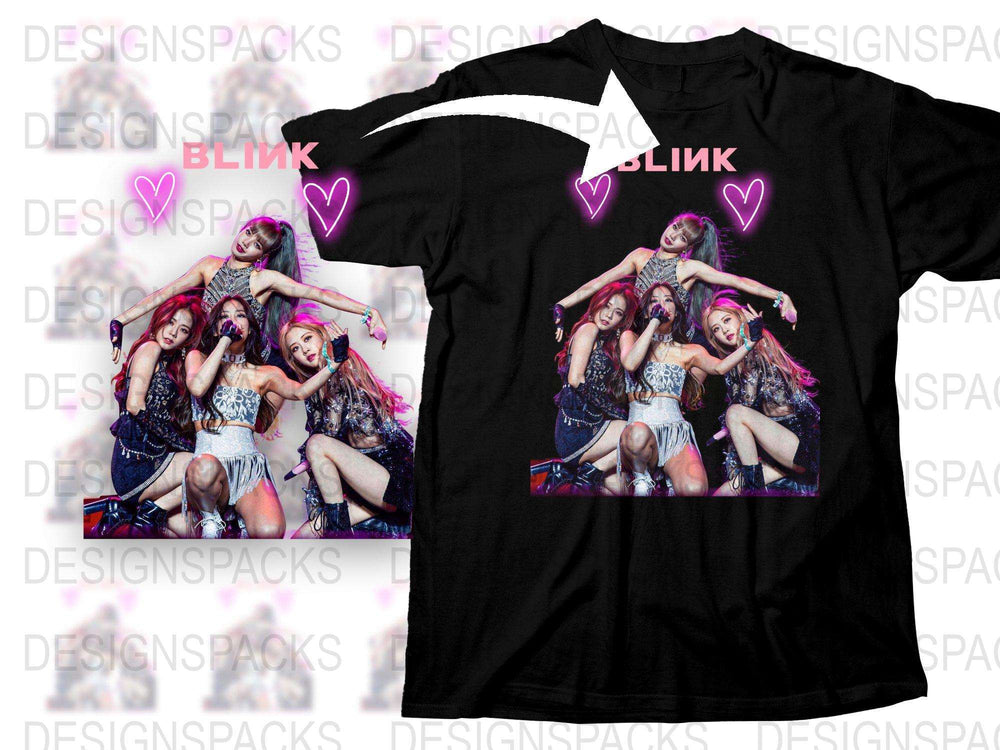 Trendy K-Pop Band Graphic T-Shirt, Colorful Pop Art Style, Music Fan Apparel, Stylish Teen Fashion Gift