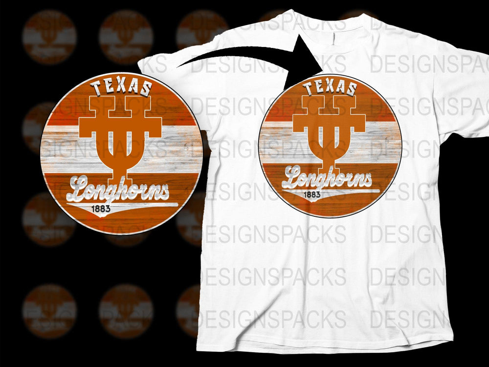 Texas Longhorns T-Shirt, Vintage Logo Design, College Sports Apparel, Fan Gear 1883 White Tee
