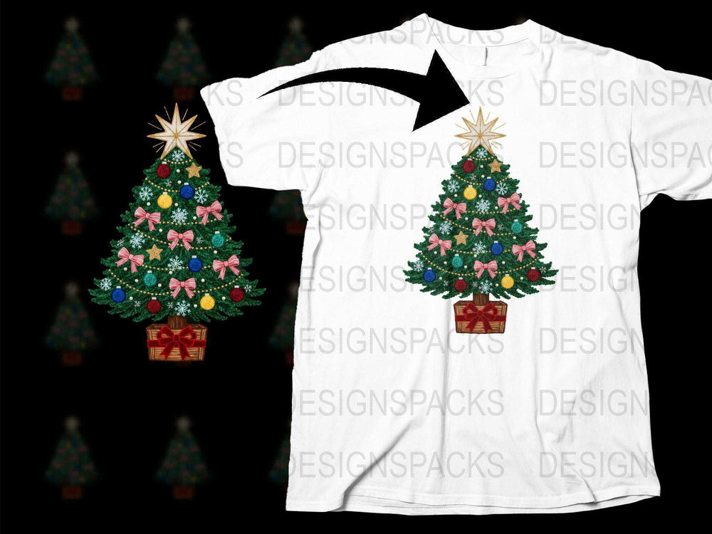 Festive Christmas Tree T-Shirt, Colorful Holiday Apparel, Winter Season Gift, Unisex Casual Wear