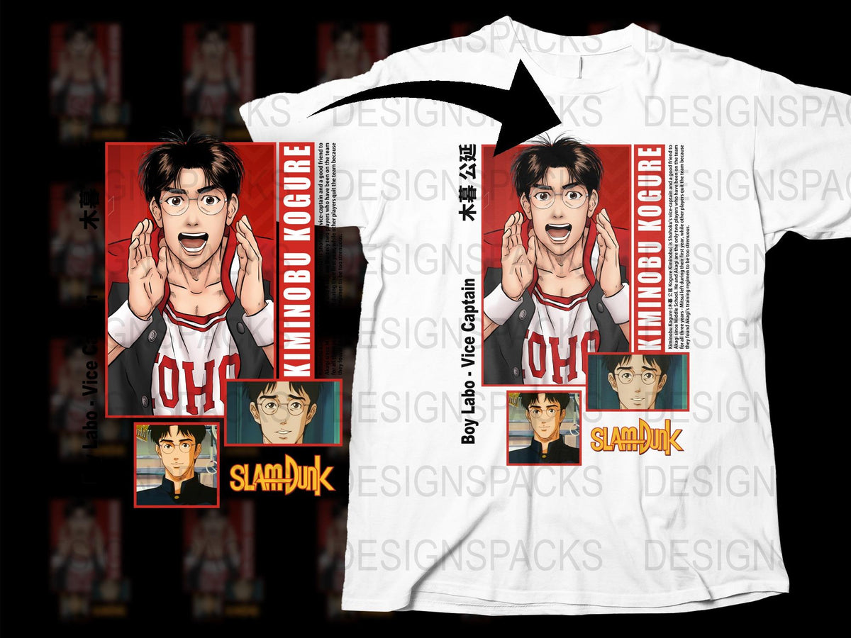 Slam Dunk Anime T-Shirt, Hanamichi Sakuragi Graphic Tee, Manga Unisex Shirt, Basketball Fan Apparel, Cotton White Top